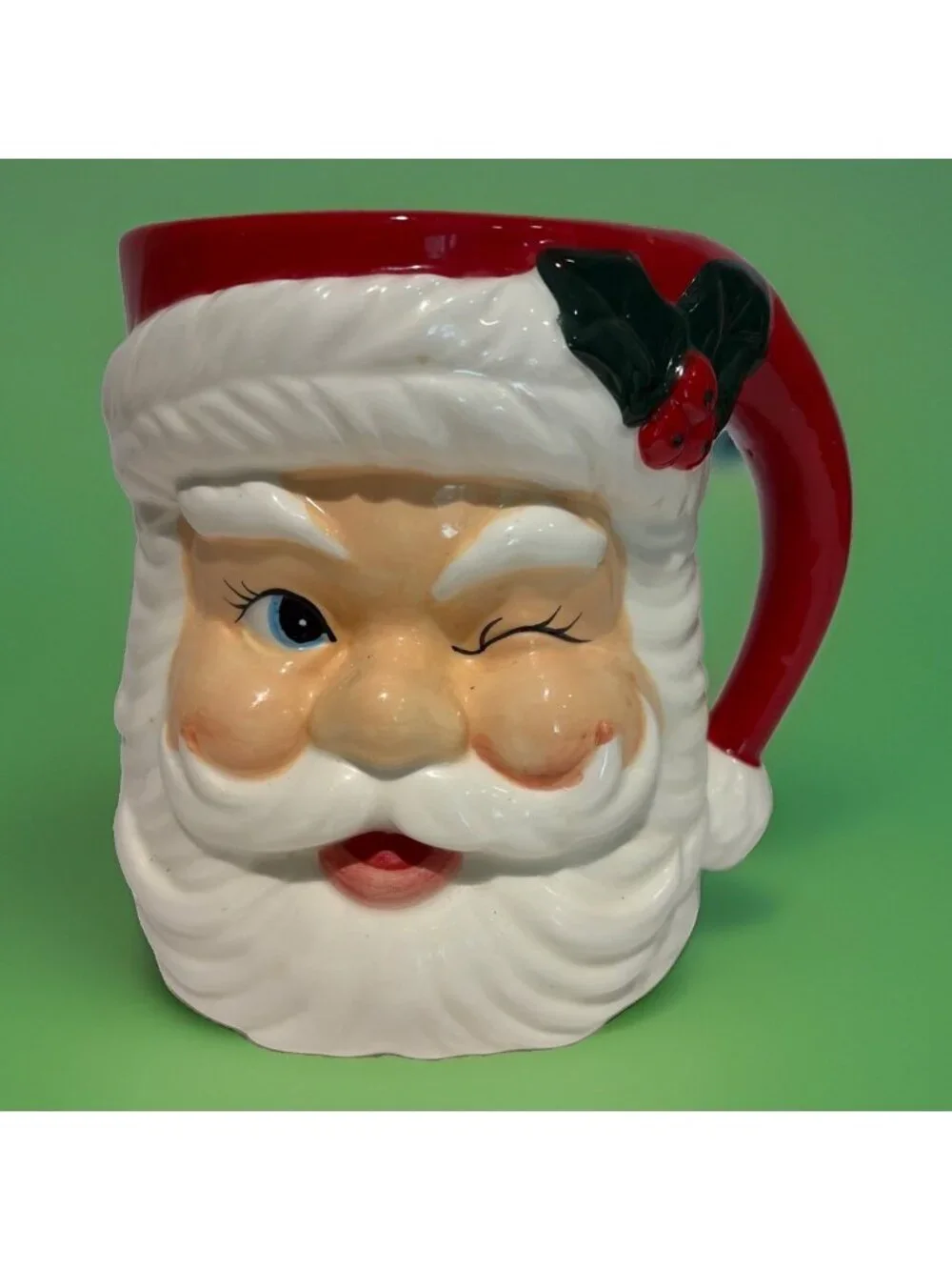 VTG Winking Santa Planter Vase Candy Jar Christmas Holiday Holt Howard Vibes